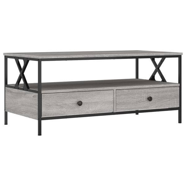 vidaXL Table basse sonoma gris 100x51x45 cm bois d'ing&eacute;nierie