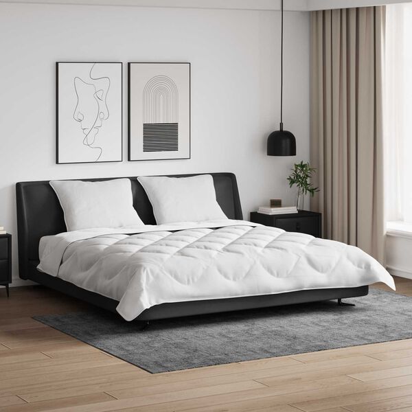 vidaXL Couette avec oreiller 3 pcs Blanc Microfibre