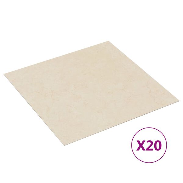 vidaXL Dalles de plancher autoadhésives 20 pcs PVC 1,86 m² beige