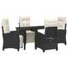vidaXL Ensemble de salle &agrave; manger pour jardin 5 pc Noir polyrotin