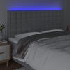 vidaXL T&ecirc;te de lit &agrave; LED Gris clair 160x5x118/128 cm Tissu