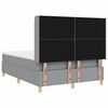 vidaXL Lit &agrave; ressorts avec bandes LED Gris clair 160 x 200 cm tissu