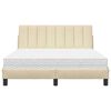 vidaXL Lit avec matelas Hanko cr&egrave;me 120x200 cm tissu