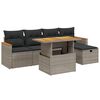 vidaXL Salon de jardin 6 pcs avec coussins gris r&eacute;sine tress&eacute;e