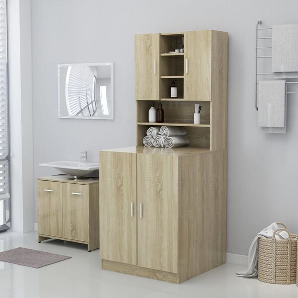 vidaXL Meuble pour machine &agrave; laver Ch&ecirc;ne Sonoma