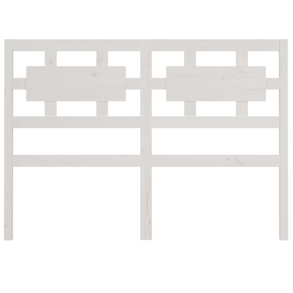 vidaXL T&ecirc;te de lit Blanc 125,5x4x100 cm Bois massif de pin