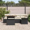 vidaXL Ensemble de canap&eacute; de jardin 6 pcs Noir Poly rotin