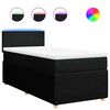 vidaXL Sommier &agrave; lattes de lit avec matelas Noir 90x190 cm Tissu