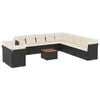 vidaXL Salon de jardin 12 pcs avec coussins noir r&eacute;sine tress&eacute;e