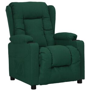 vidaXL Fauteuil inclinable Vert fonc&eacute; Tissu