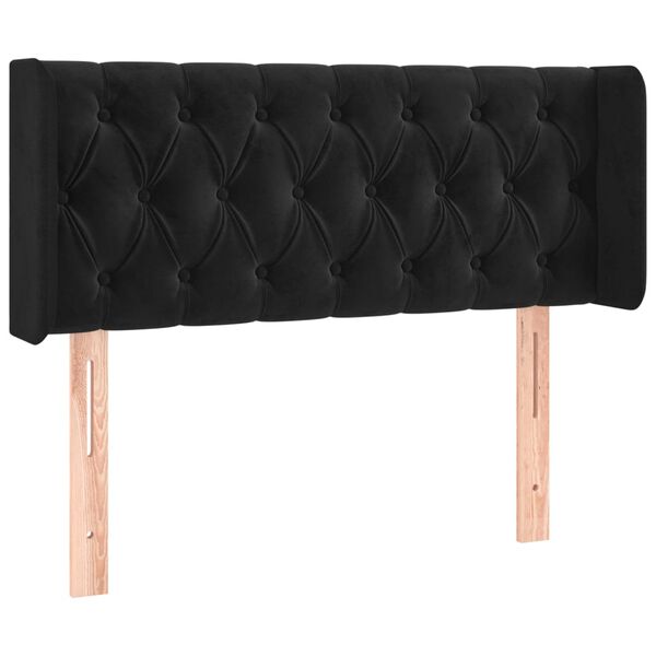 vidaXL T&ecirc;te de lit avec oreilles Noir 93x16x78/88 cm Velours