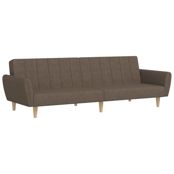 vidaXL Canap&eacute;-lit &agrave; 2 places avec repose-pied Taupe Tissu