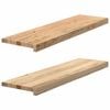 vidaXL Marches d'escalier 2 pcs non trait&eacute; 90x30x2cm bois ch&ecirc;ne massif