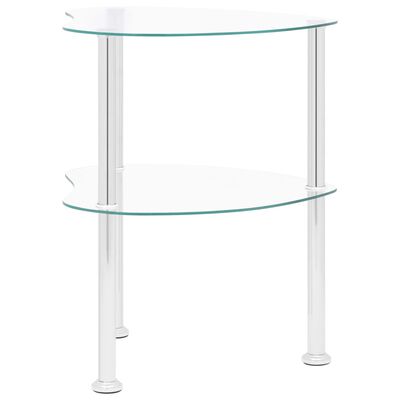 vidaXL Table d'appoint 2 niveaux Transparent 38x38x50 cm Verre trempé