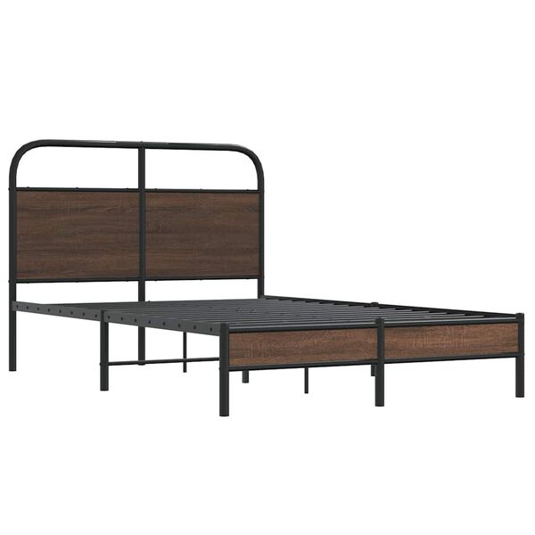 vidaXL Cadre de lit sans matelas 135x190 cm ch&ecirc;ne marron