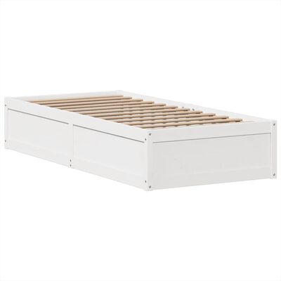 vidaXL Cadre de lit sans matelas blanc 100x200 cm bois de pin massif