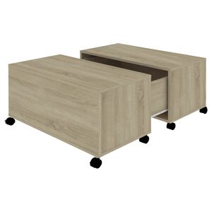 vidaXL Table basse ch&ecirc;ne sonoma 75x75x38 cm bois d'ing&eacute;nierie