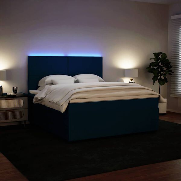 vidaXL Sommier &agrave; lattes de lit et matelas bleu 180x200 cm velours