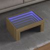 vidaXL Table basse avec LED infini ch&ecirc;ne sonoma 70x50x30 cm