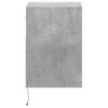 vidaXL Table de chevet murale avec lumi&egrave;res LED gris b&eacute;ton