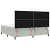 vidaXL Lit &agrave; ressort LED avec matelas Gris clair 200 x 200 cm tissu