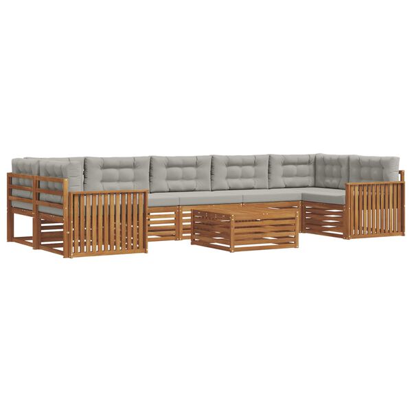vidaXL Ensemble de canap&eacute;s d'ext&eacute;rieur 8 pcs Gris Naturel et Clair