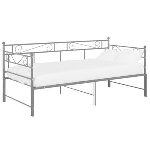 vidaXL Cadre de canap&eacute;-lit extensible sans matelas gris m&eacute;tal 90x200cm