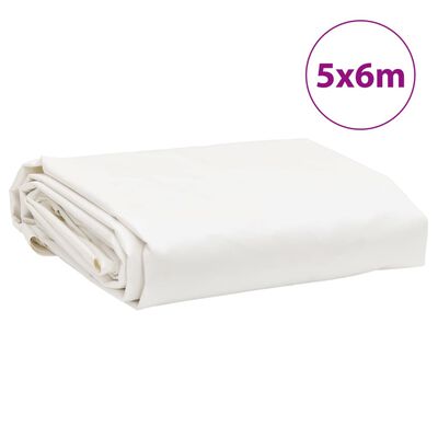 vidaXL Bâche 650 g / m² 5 x 6 m Blanc