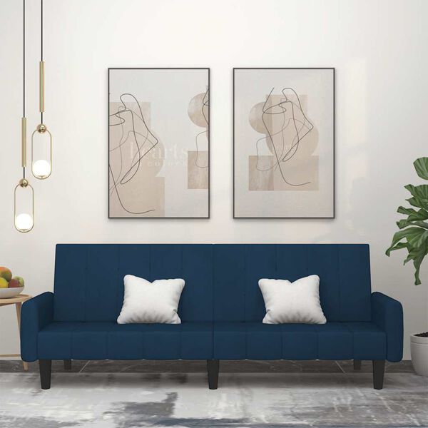 vidaXL Canap&eacute;-lit &agrave; 2 places Bleu Velours