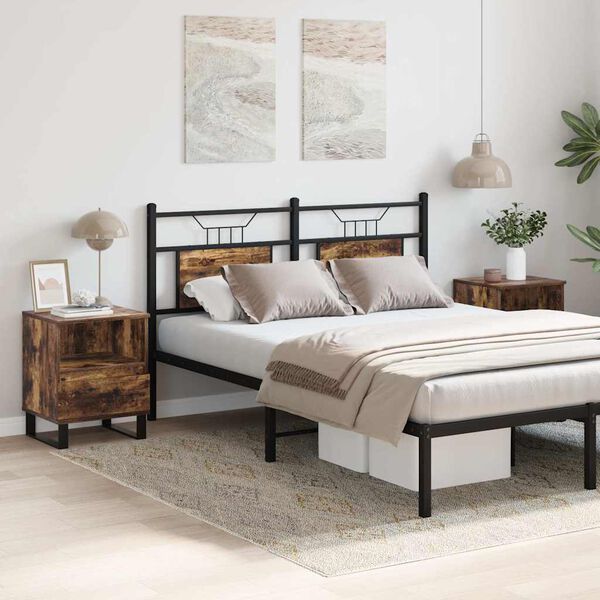 vidaXL Tables de chevet 2 pcs chêne fumé 40x35x50 cm bois ingénierie