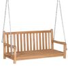 vidaXL Balancelle avec coussin blanc cr&egrave;me 120 cm Bois de teck solide