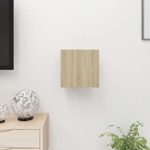 vidaXL Meuble TV mural Ch&ecirc;ne sonoma 30,5x30x30 cm