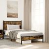 vidaXL Cadre de lit en m&eacute;tal sans matelas ch&ecirc;ne fum&eacute; 100x200 cm
