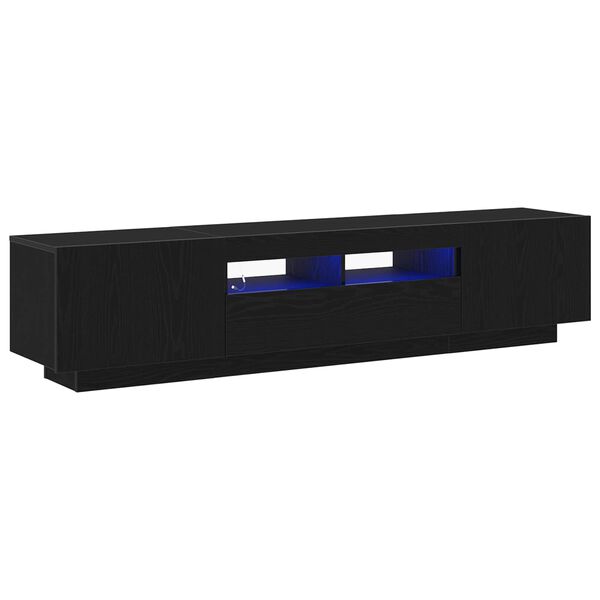 vidaXL Ensemble meuble TV Montage mural 2 pcs Noir 180 x 35 x 40 cm