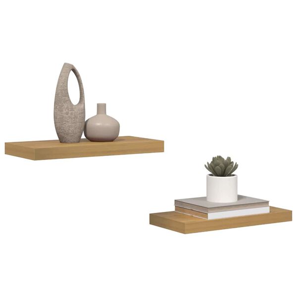 vidaXL &Eacute;tag&egrave;re Murale 2 pcs Marron 50 x 23 x 4 cm Bois d'ing&eacute;nierie