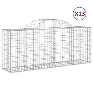 vidaXL Paniers &agrave; gabions arqu&eacute;s 13 pcs 200x50x80/100 cm Fer galvanis&eacute;