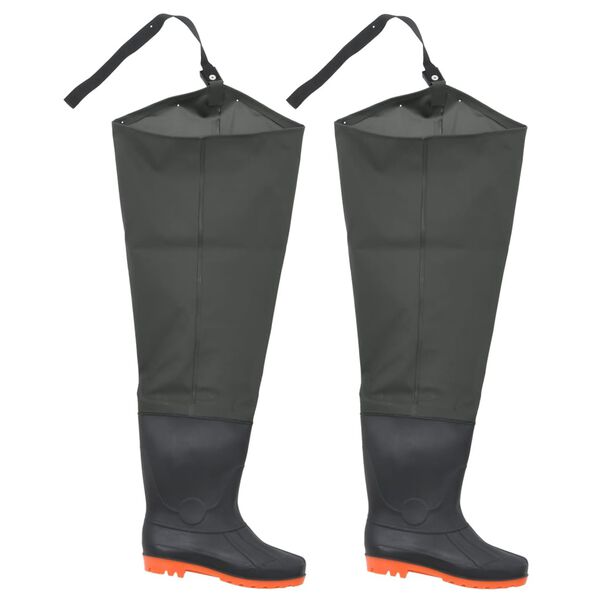 vidaXL Cuissardes vert fonc&eacute; taille 38