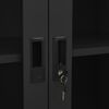 vidaXL Armoire de bureau Anthracite 90x40x180 cm Acier et verre trempé