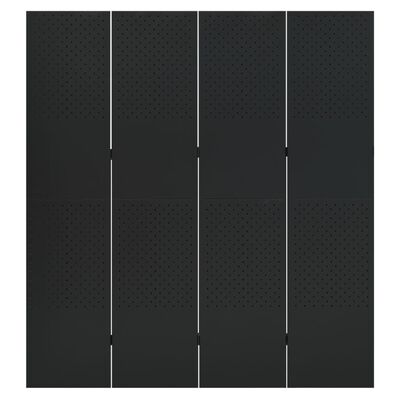 vidaXL Cloison de séparation 4 panneaux Noir 160x180 cm Acier