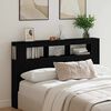 vidaXL T&ecirc;te de lit LED avec &eacute;tag&egrave;re Ch&ecirc;ne noir 160 x 18,5 x 103,5 cm