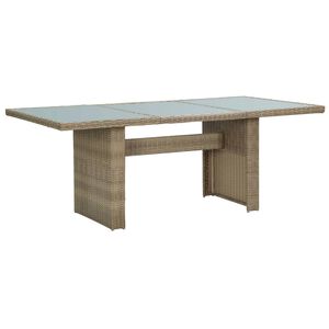 vidaXL Table &agrave; manger Marron 200x100x74 cm Verre et r&eacute;sine tress&eacute;e