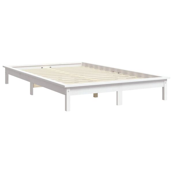 vidaXL Cadre de lit sans matelas blanc 140x190 cm bois de pin massif