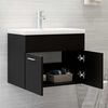 vidaXL Ensemble de meubles de salle de bain Noir Agglom&eacute;r&eacute;