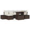 vidaXL Ensemble de canap&eacute; de jardin 7 pcs Marron Poly rotin