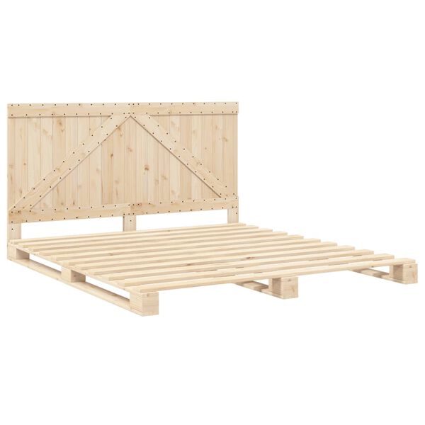 vidaXL Cadre de lit sans matelas avec t&ecirc;te de lit 200x200 cm