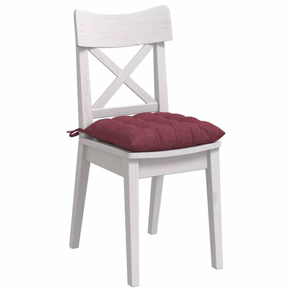 vidaXL Coussins de si&egrave;ge 4 pcs Bordeaux 40 x 40 x 6 cm tissu