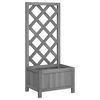 vidaXL Jardini&egrave;re avec treillis gris 40x30x90 cm bois massif de sapin
