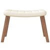 vidaXL Chaise de relaxation avec repose-pied Blanc cr&egrave;me Velours