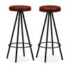 vidaXL Tabourets de bar lot de 2 cuir v&eacute;ritable