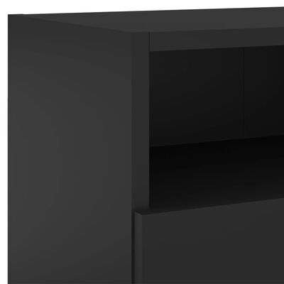 vidaXL Meuble TV mural noir 80x30x30 cm bois d'ingénierie